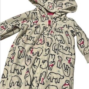 Carter’s Polar Bear Winter Fleece Onesie Full Zip Size 3m